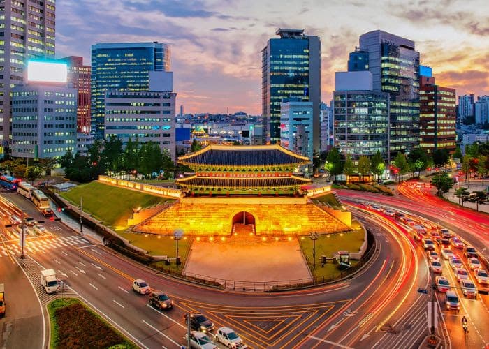 Vista de la ciudad de Seul en Corea del sur