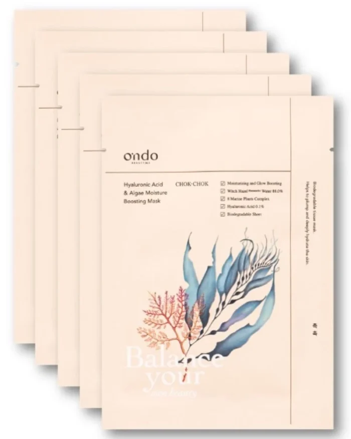 ondo Mascarilla de papel hidratante con ácido hialurónico y